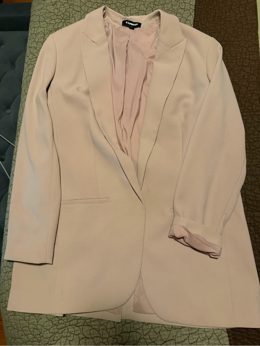 Express Blush Pink Longline Blazer Jacket